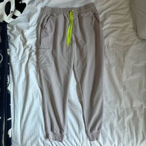 FIGS High Waisted Uman Relaxed Jogger Scrub Pant- Tan